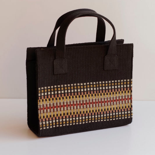 Handwoven Black Multi Cotton Bag