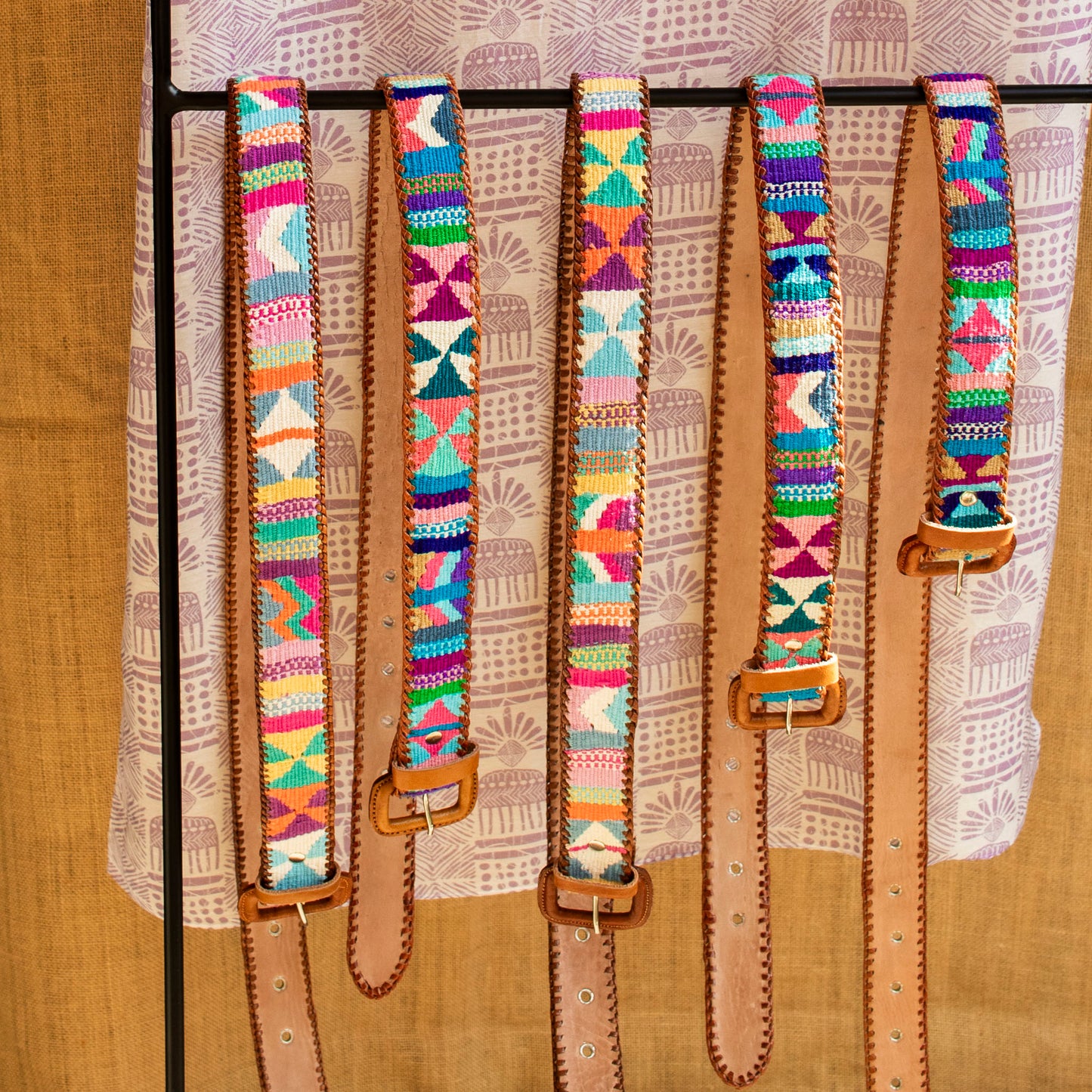Pastels Guatemalan Leather Belt