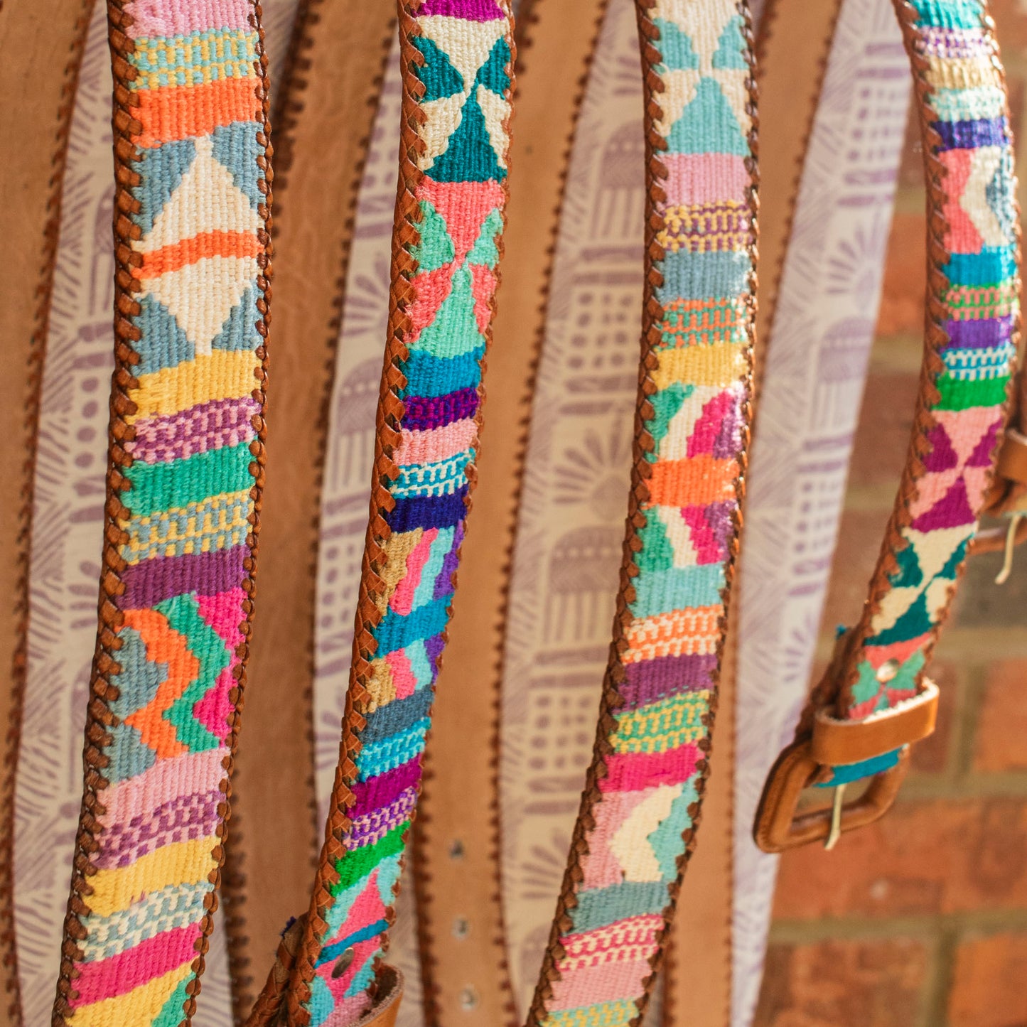 Pastels Guatemalan Leather Belt