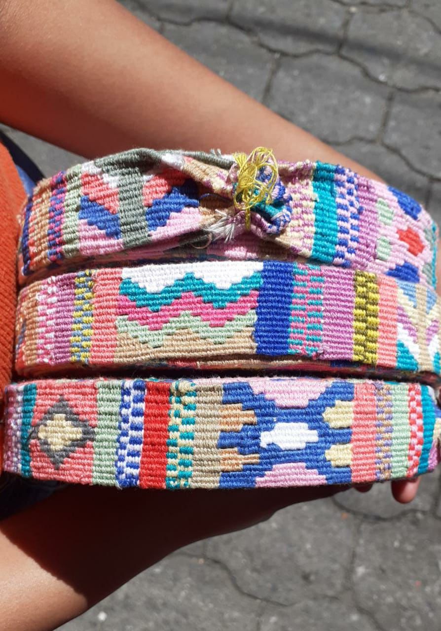 Handmade Unisex Guatemalan Pastels Leather Belt