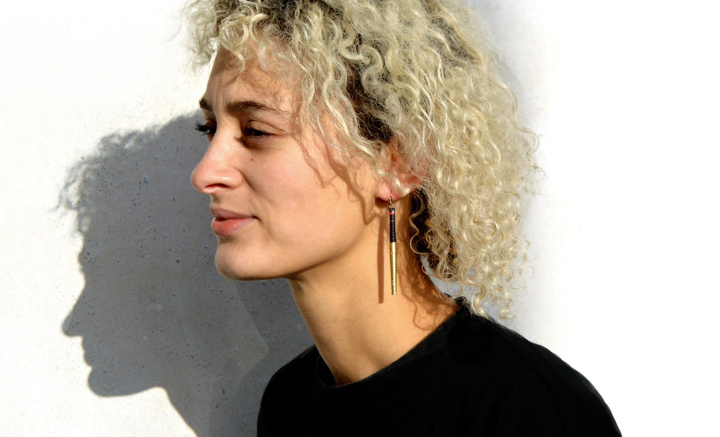 Handmade Recycled Paper Gold/Black Drop Earrings