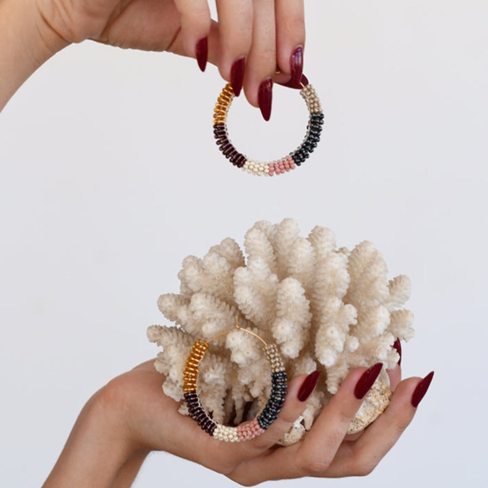 Handmade Jongoo Beaded Hoops