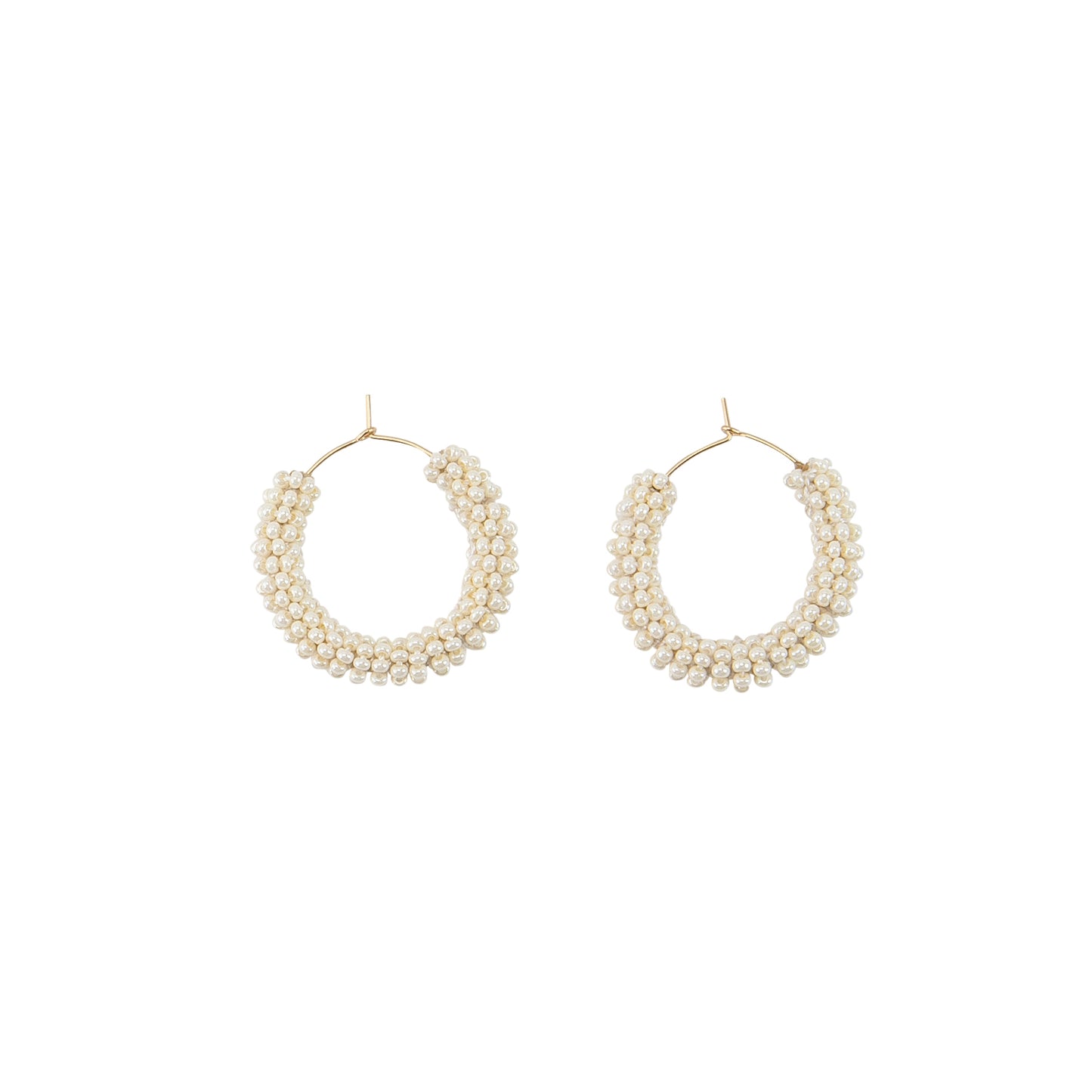 Handmade Jongoo Beaded Pearl Hoops