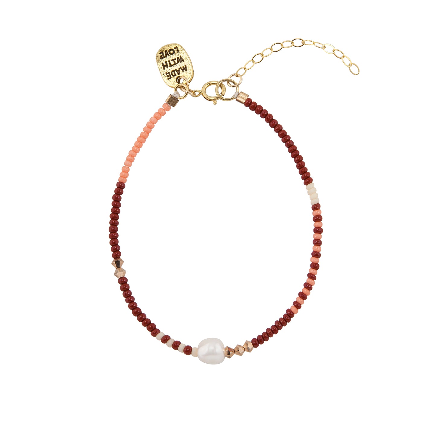 Handmade Zebra Pearl Crystal Bracelet