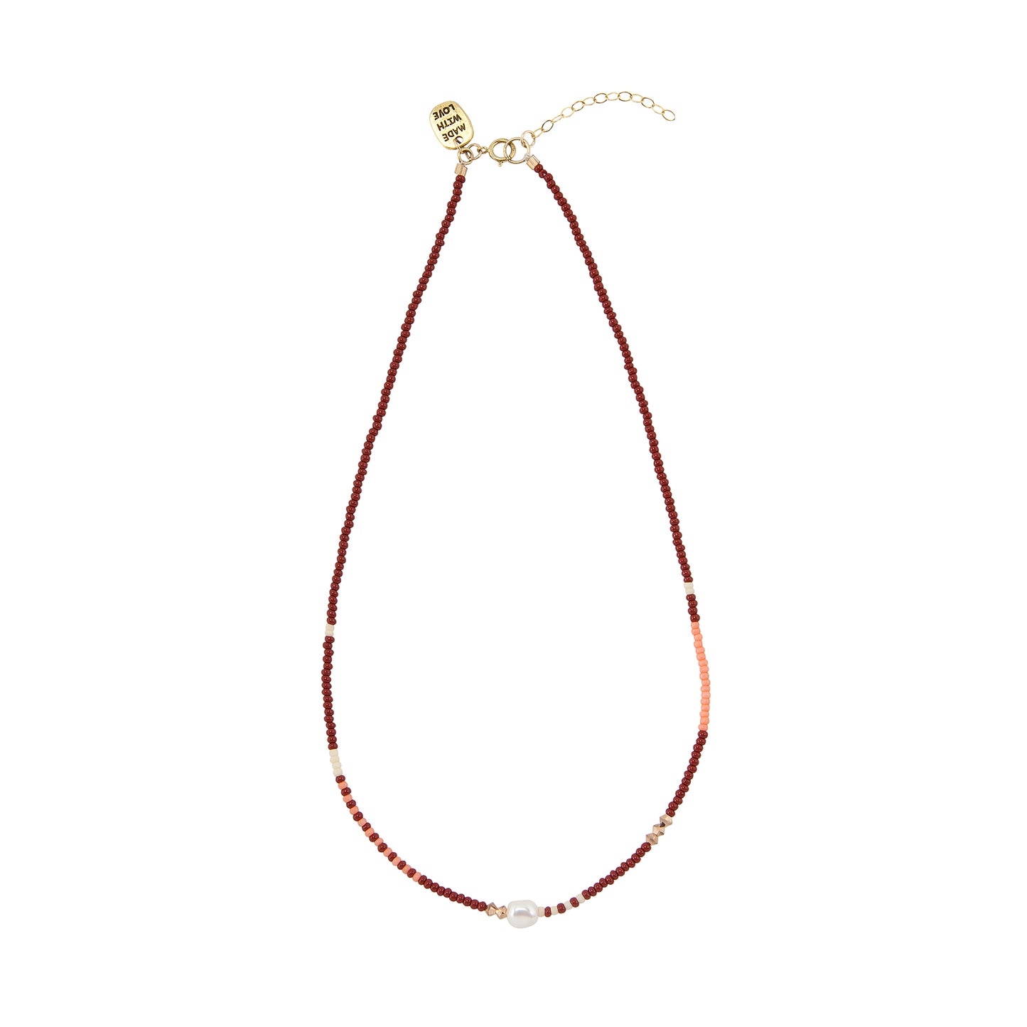 Handmade Zebra Pearl Crystal Necklace