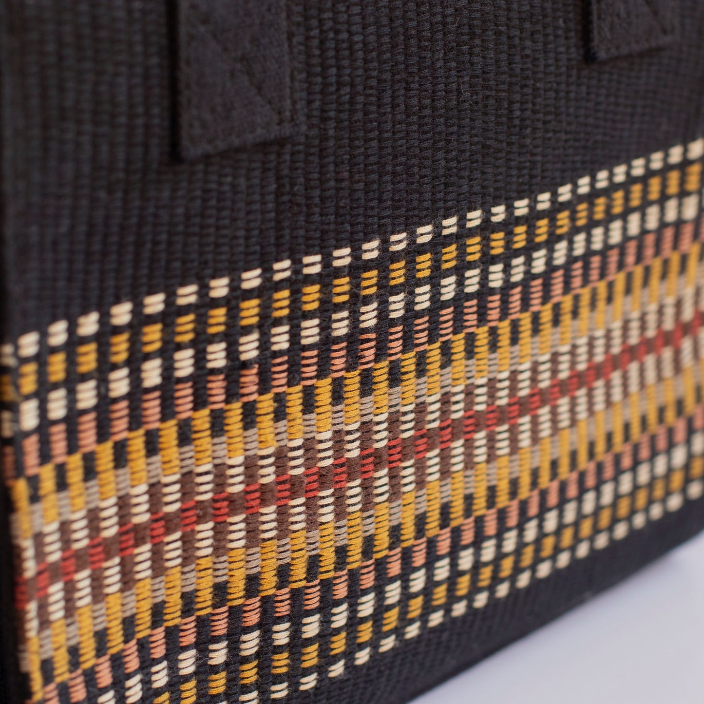 Handwoven Black Multi Cotton Bag