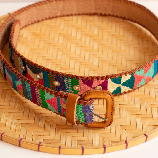 Pastels Guatemalan Leather Belt