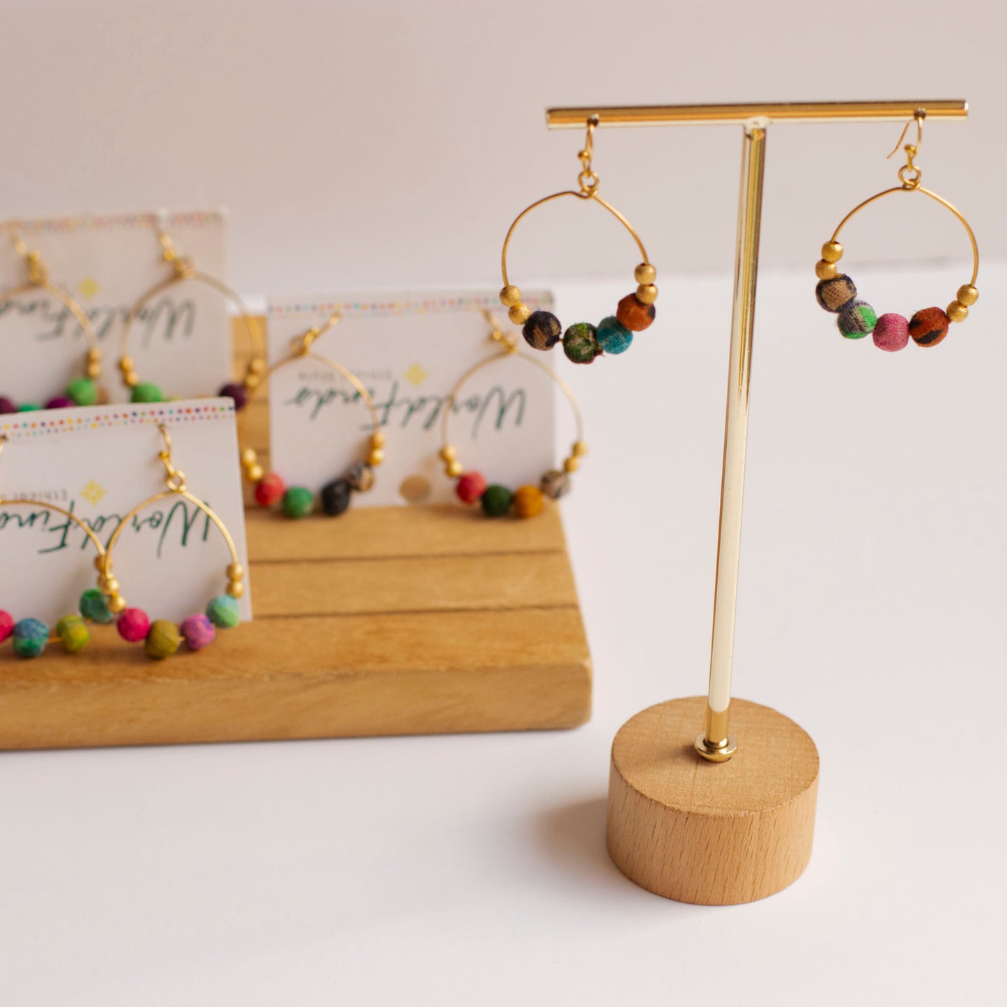 Upcycled Fabric Hoop Earrings