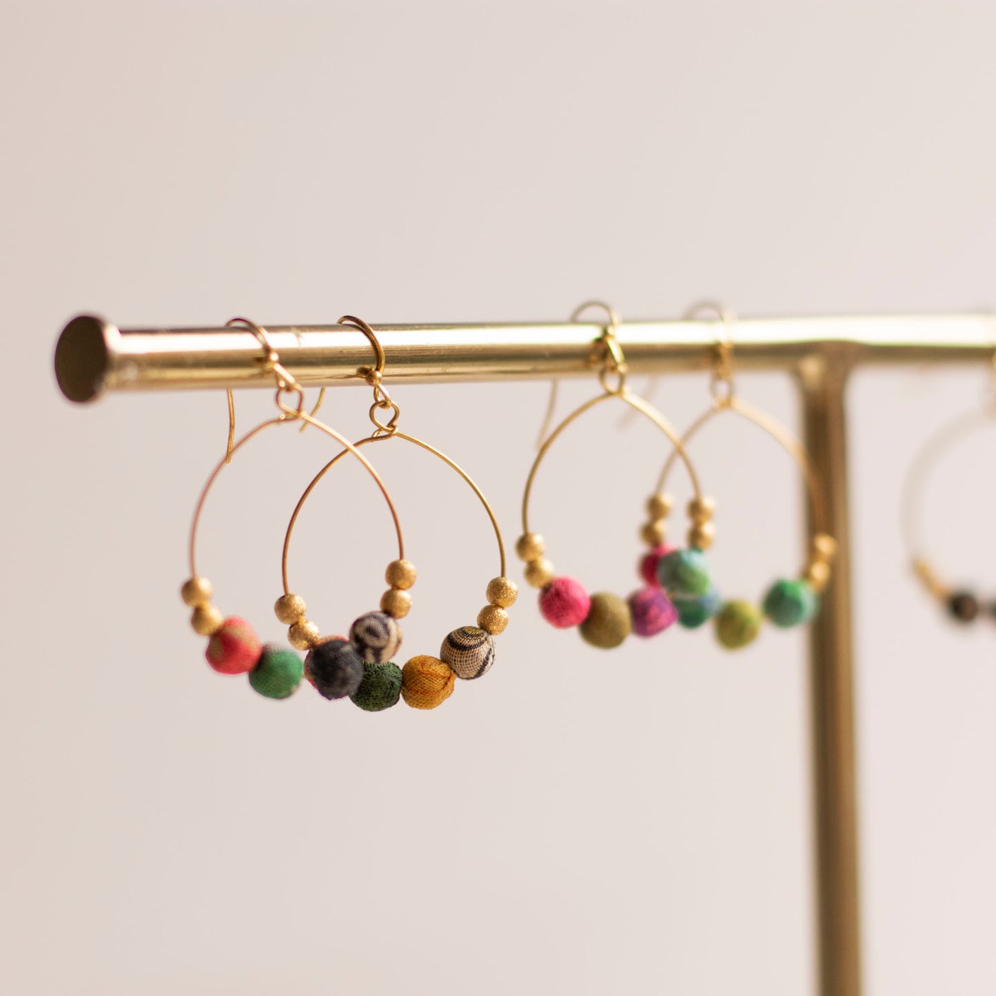 Upcycled Fabric Hoop Earrings