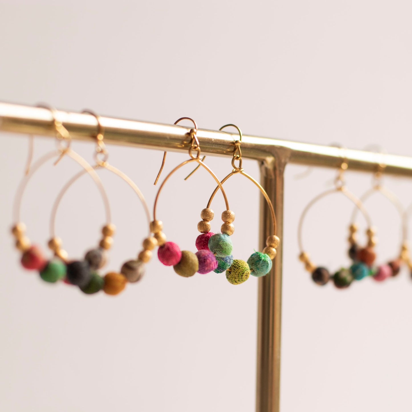 Upcycled Fabric Hoop Earrings