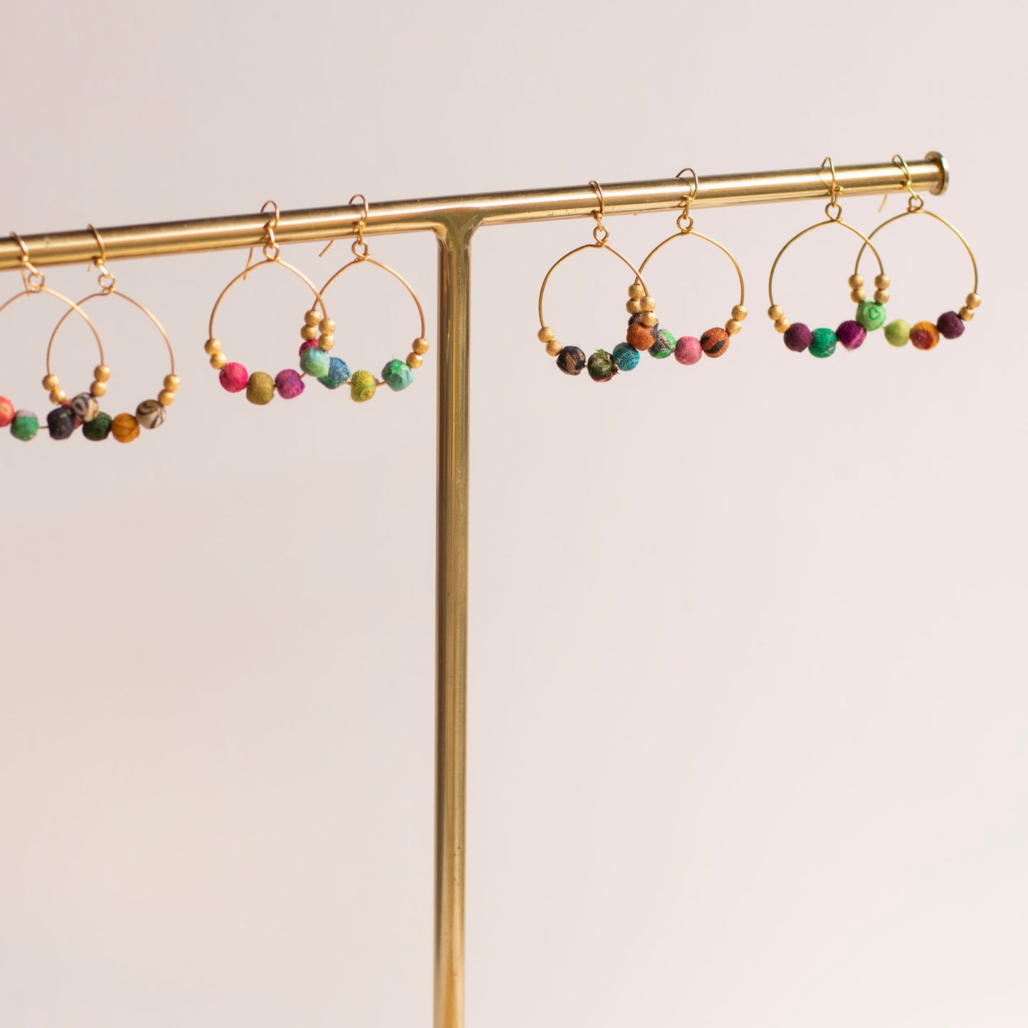 Upcycled Fabric Hoop Earrings