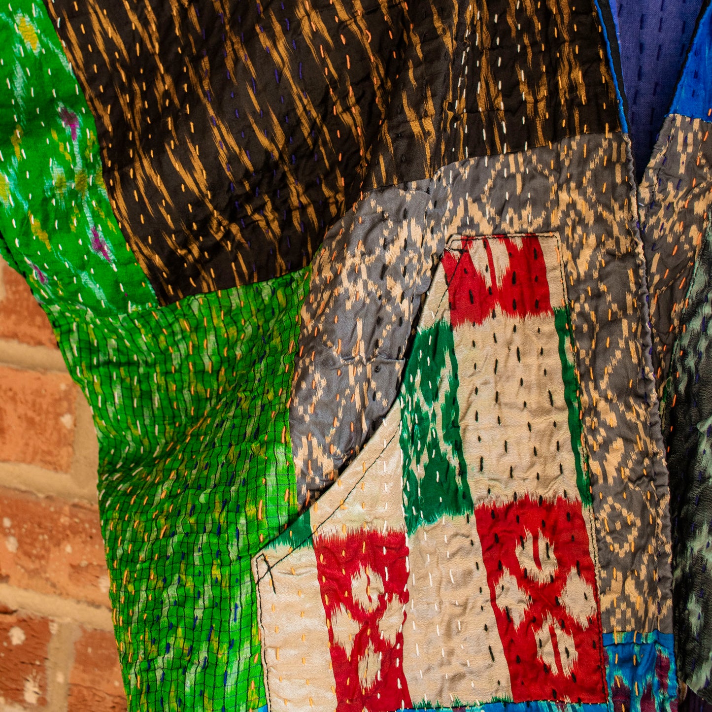 Upcycle & Reversible Silk & Kantha Jacket