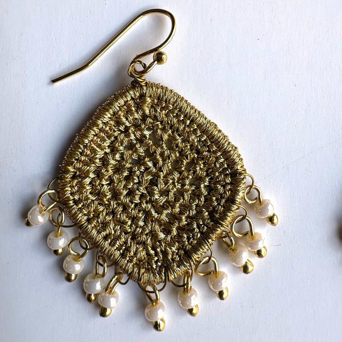 Golden Zardosi Beaded Earrings