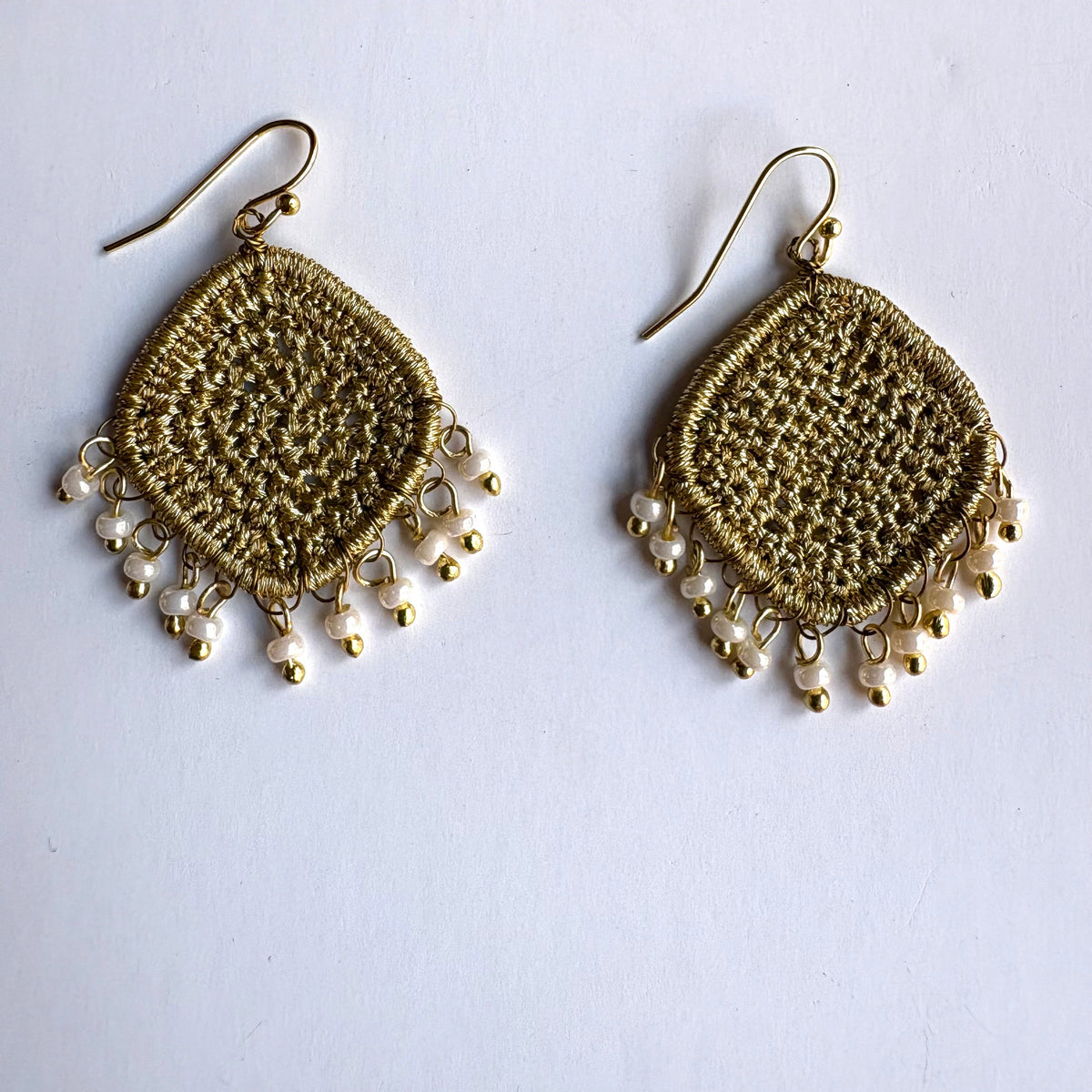 Golden Zardosi Beaded Earrings