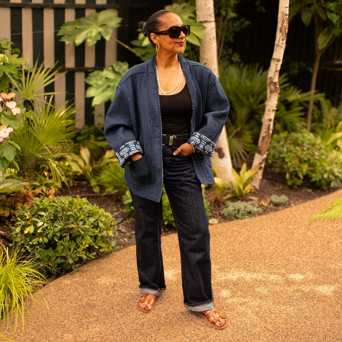 Reversible Blockprint Jacket