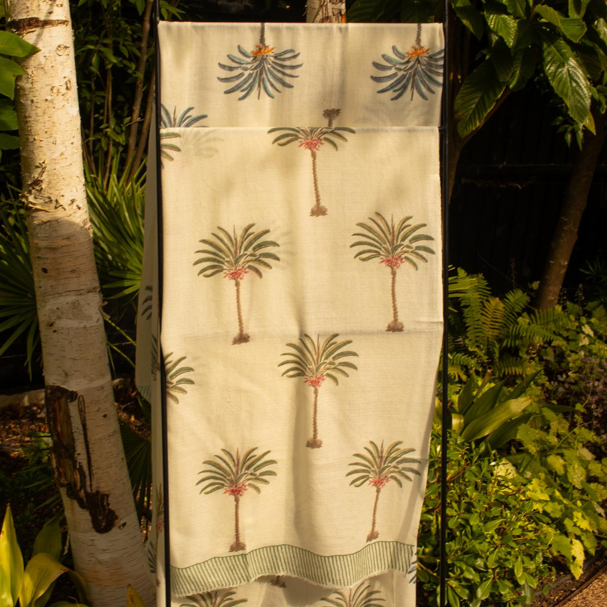 Date Palm Blockprint Wool Scarf