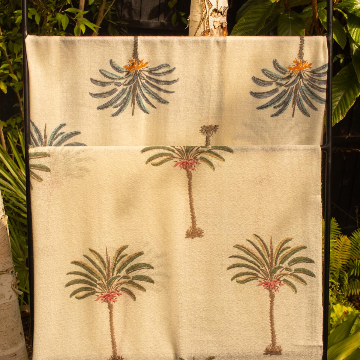 Date Palm Blockprint Wool Scarf