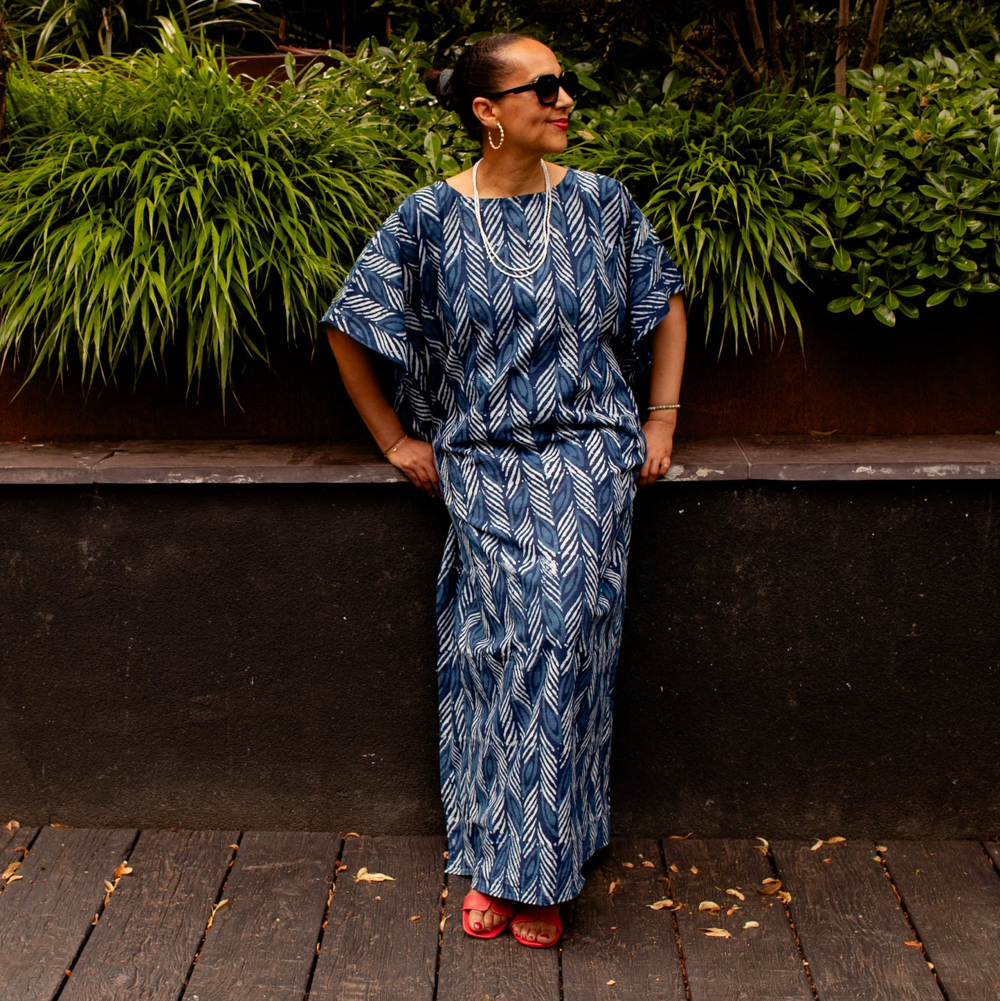 Leaf Print Kaftan