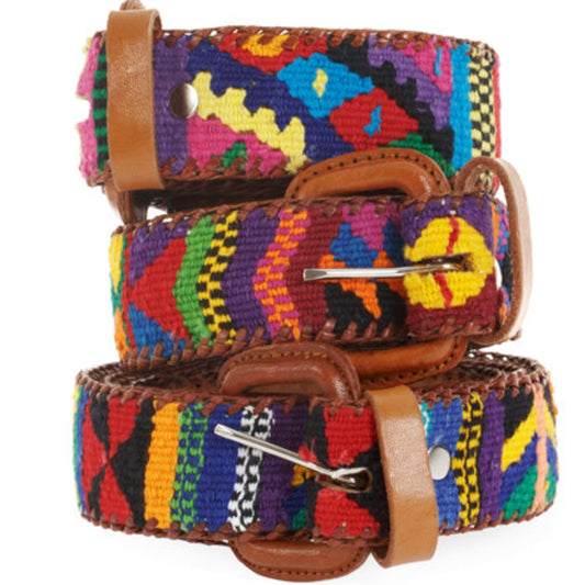 Handmade Unisex Gualtemalan Colores Leather Belt