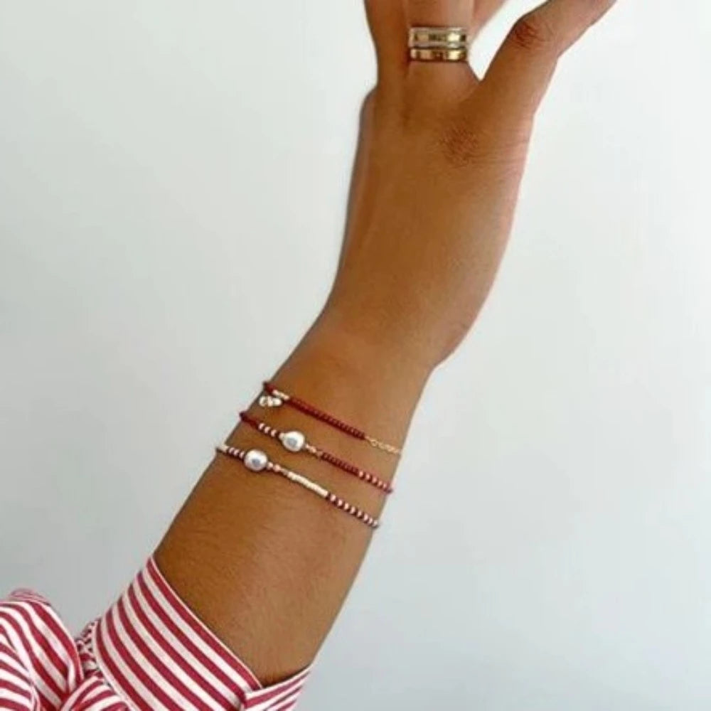 Handmade Zebra Pearl Crystal Bracelet