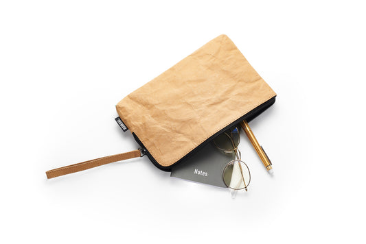 Recycled Paper Tidy Pouch, Tan