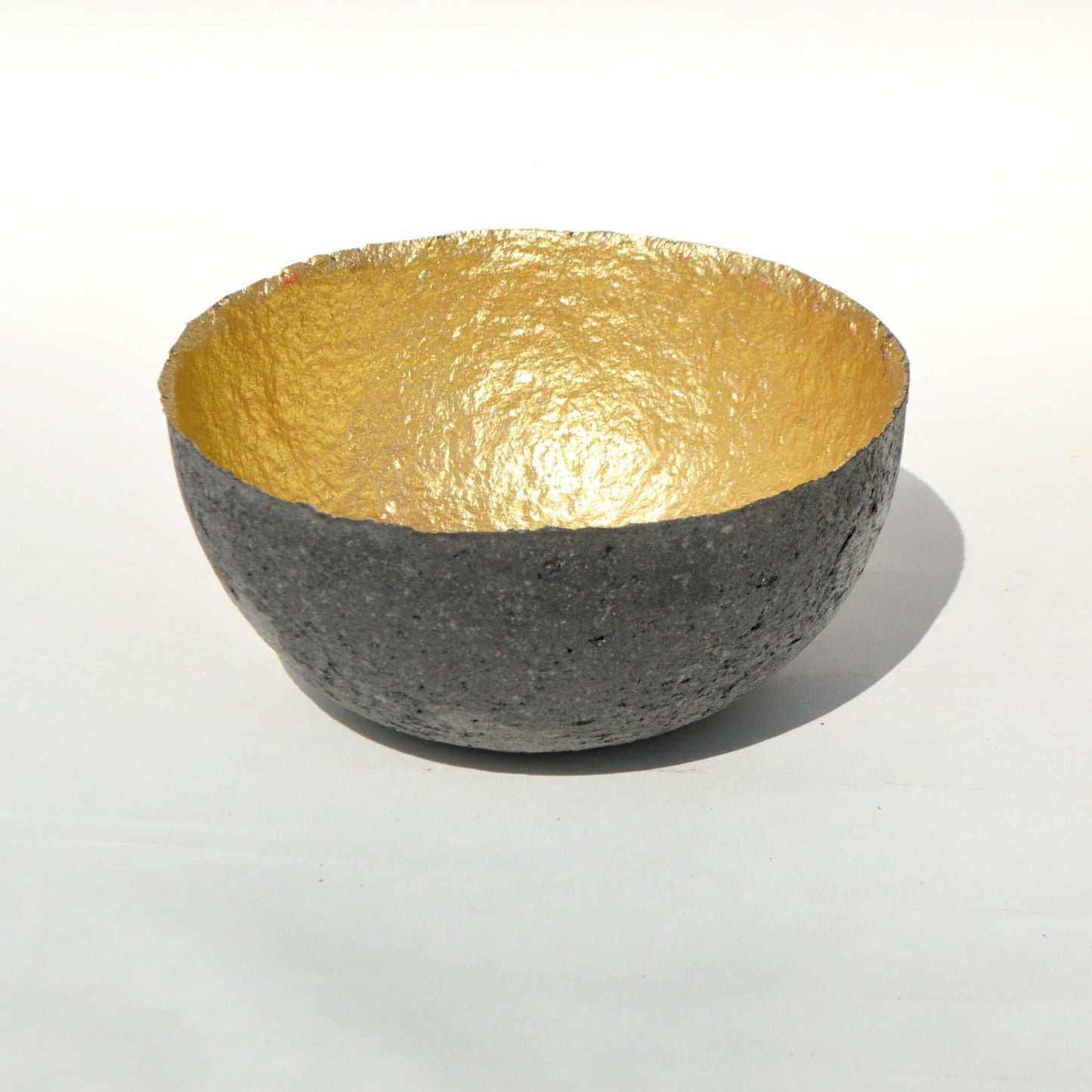 Handmade Recycled paper Gold/Charcoal Mini Bowl